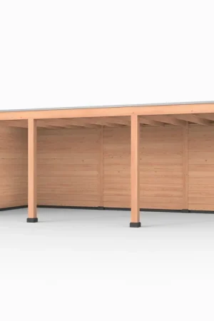 Bestseller Douglas overkapping, 750 x 400, met achterwand en zijwand, Westwood Elegant